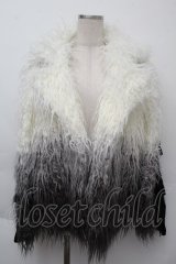 BLOOD SUPPLY（海外ブランド） / 袖リボンファーコート  黒ｘ白 S-25-11-26-037-GO-SK-HR-ZS