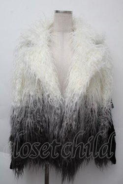 画像1: BLOOD SUPPLY（海外ブランド） / 袖リボンファーコート  黒ｘ白 S-25-11-26-037-GO-SK-HR-ZS