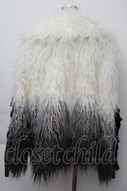 画像2: BLOOD SUPPLY（海外ブランド） / 袖リボンファーコート  黒ｘ白 S-25-11-26-037-GO-SK-HR-ZS