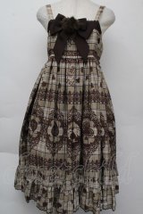 ALICE and the PIRATES / アリスのトランプタータン柄ジャンパースカートII  ブラウン S-25-11-26-041-PA-OP-HR-ZS