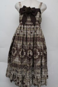 ALICE and the PIRATES / アリスのトランプタータン柄ジャンパースカートII  ブラウン S-25-11-26-041-PA-OP-HR-ZS