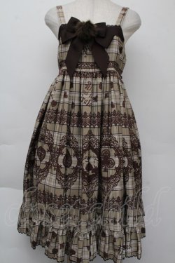 画像1: ALICE and the PIRATES / アリスのトランプタータン柄ジャンパースカートII  ブラウン S-25-11-26-041-PA-OP-HR-ZS