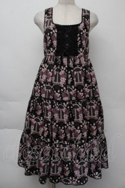 画像1: ALICE and the PIRATES / 旅立ちのブーケと希望の窓ジャンパースカートII型  黒ｘ紫 S-25-11-26-042-PA-OP-HR-ZS