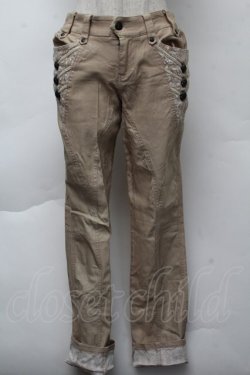 画像1: OZZ ANGELO / レースポケットパンツ  ベージュ S-25-11-26-046-OO-PA-HR-ZS