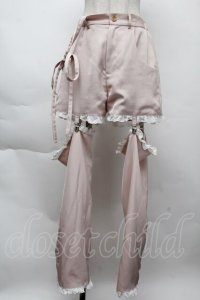 pain / レースガーターサロペットパンツ  ピンク S-25-11-26-047-LO-PA-HR-ZS