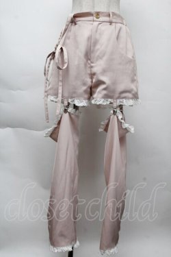 画像1: pain / レースガーターサロペットパンツ  ピンク S-25-11-26-047-LO-PA-HR-ZS