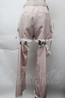 画像2: pain / レースガーターサロペットパンツ  ピンク S-25-11-26-047-LO-PA-HR-ZS