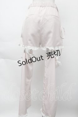 画像2: pain / レースガーターサロペットパンツ  ピンク S-25-11-26-047-LO-PA-HR-ZS