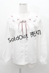 axes femme POETIQUE / ラ　レコルト刺繍襟ブラウス  白 S-25-11-28-040-AX-BL-AS-ZS