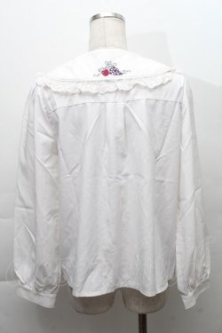 画像2: axes femme POETIQUE / ラ　レコルト刺繍襟ブラウス  白 S-25-11-28-040-AX-BL-AS-ZS