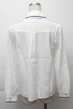 画像2: Amavel / Message Stripeクロスタイブラウス  白 S-25-11-28-041-CA-BL-AS-ZS