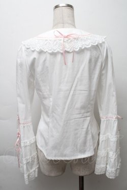 画像2: BABY,THE STARS SHINE BRIGHT / ミラベル〜Rosy Memory〜ブラウス  白ｘピンク S-25-11-28-042-BA-BL-AS-ZS