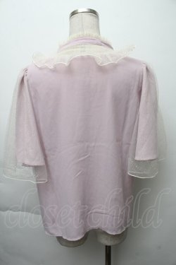 画像2: axes femme kawaii / ビジューリボンブローチ付ブラウス  ピンク S-25-11-28-043-AX-BL-AS-ZS