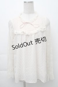 axes femme / ドットドビーシフォンブラウス  オフ S-25-11-28-045-AX-BL-AS-ZS