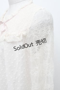 画像3: axes femme / ドットドビーシフォンブラウス  オフ S-25-11-28-045-AX-BL-AS-ZS