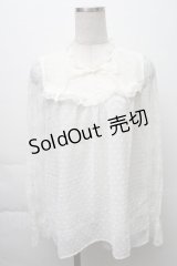 axes femme / ドットドビーシフォンブラウス  オフ S-25-11-28-046-AX-BL-AS-ZS