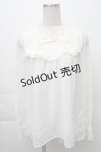 axes femme / ドットドビーシフォンブラウス  オフ S-25-11-28-046-AX-BL-AS-ZS