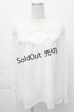 画像1: axes femme / ドットドビーシフォンブラウス  オフ S-25-11-28-046-AX-BL-AS-ZS