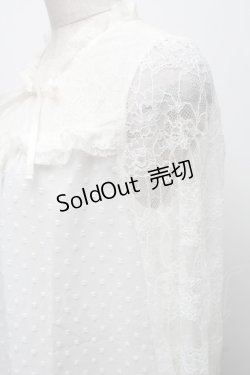 画像3: axes femme / ドットドビーシフォンブラウス  オフ S-25-11-28-046-AX-BL-AS-ZS