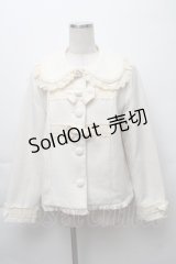 axes femme kawaii / レースフリルショートコート  オフ S-25-11-28-047-AX-CO-AS-ZS