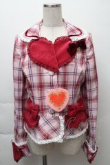 BABY,THE STARS SHINE BRIGHT / Mary Stuartタータンチェックジャケット  ピンク S-25-11-28-048-BA-JA-AS-ZS