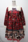 画像1: Angelic Pretty / British Bearワンピース  赤 S-25-11-28-053-AP-OP-AS-ZS (1)