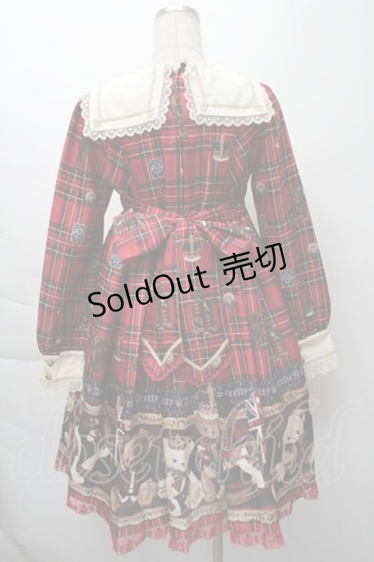 画像2: Angelic Pretty / British Bearワンピース  赤 S-25-11-28-053-AP-OP-AS-ZS (2)