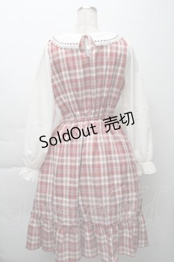 画像2: axes femme POETIQUE / チェックフリル襟付ワンピース  赤 S-25-11-28-054-AX-OP-AS-ZS