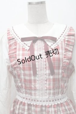 画像3: axes femme POETIQUE / チェックフリル襟付ワンピース  赤 S-25-11-28-054-AX-OP-AS-ZS