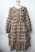 axes femme POETIQUE / ティアードフリルセーラーワンピース  ブラウン S-25-11-28-058-AX-OP-AS-ZS