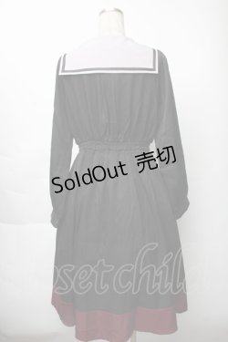 画像2: axes femme / ブローチ付セーラーワンピース  黒 S-25-11-28-059-AX-OP-AS-ZS