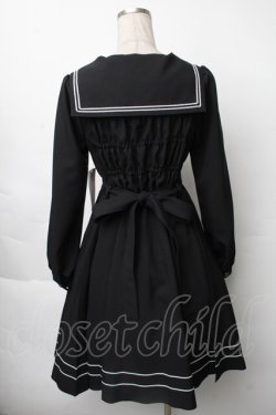 画像2: metamorphose / 長袖セーラーリボンワンピース(無地)  黒ｘ白 S-25-11-28-061-ME-OP-AS-ZS