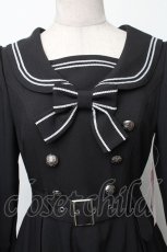 画像3: metamorphose / 長袖セーラーリボンワンピース(無地)  黒ｘ白 S-25-11-28-061-ME-OP-AS-ZS (3)