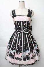 画像1: Angelic Pretty / Sugary Carnivalジャンパースカート  黒 S-25-11-28-062-AP-OP-AS-ZS (1)