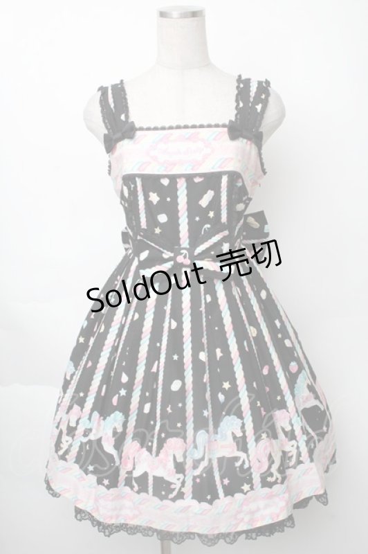 画像1: Angelic Pretty / Sugary Carnivalジャンパースカート  黒 S-25-11-28-062-AP-OP-AS-ZS (1)