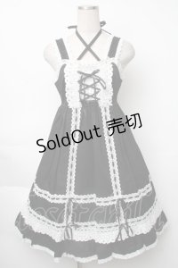 BABY,THE STARS SHINE BRIGHT / ベビードールジャンパースカート＆プリンセスドロップヘッドドレスセット  黒 S-25-11-28-065-BA-OP-AS-ZS