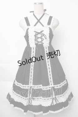 画像1: BABY,THE STARS SHINE BRIGHT / ベビードールジャンパースカート＆プリンセスドロップヘッドドレスセット  黒 S-25-11-28-065-BA-OP-AS-ZS