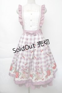 axes femme kawaii / ベリーズピクニックジャンパースカート  ピンク S-25-11-28-1045-AX-OP-AS-ZS