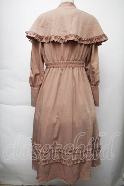 画像2: FLC / MINA*ケープワンピース  ピンクベージュ S-25-11-28-1048-LO-OP-AS-ZS