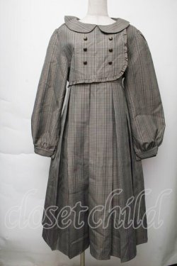 画像1: FLC / チェック柄ボックスプリーツワンピース  ブラウン S-25-11-28-1049-LO-OP-AS-ZS