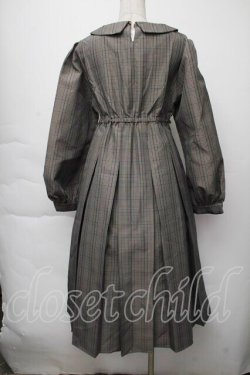 画像2: FLC / チェック柄ボックスプリーツワンピース  ブラウン S-25-11-28-1049-LO-OP-AS-ZS