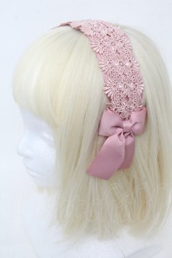 画像1: m petit by misako / TT*AMレースカチューシャ  ピンク S-25-11-28-1010-LO-AC-AS-ZS