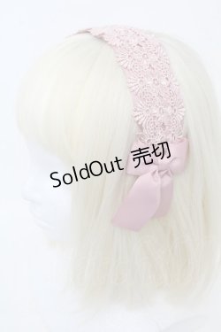 画像1: m petit by misako / TT*AMレースカチューシャ  ピンク S-25-11-28-1010-LO-AC-AS-ZS