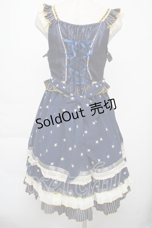 画像2: BABY,THE STARS SHINE BRIGHT / Etoile Filante  お星さまに願いを ジャンパースカート  紺 S-25-11-28-1051-BA-OP-AS-ZS (2)