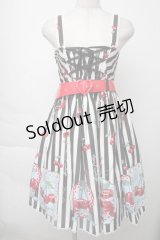 Angelic Pretty / Cherry Stampジャンパースカート  黒ｘ白 S-25-11-28-1052-AP-OP-AS-ZS