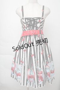 Angelic Pretty / Cherry Stampジャンパースカート  黒ｘ白 S-25-11-28-1052-AP-OP-AS-ZS