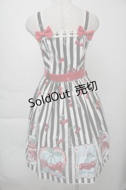 画像2: Angelic Pretty / Cherry Stampジャンパースカート  黒ｘ白 S-25-11-28-1052-AP-OP-AS-ZS
