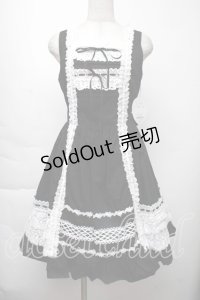 BABY,THE STARS SHINE BRIGHT / レースフリルジャンパースカート  黒 S-25-11-28-1053-BA-OP-AS-ZS