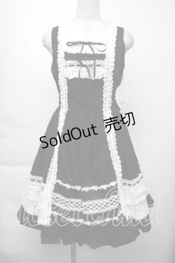 画像1: BABY,THE STARS SHINE BRIGHT / レースフリルジャンパースカート  黒 S-25-11-28-1053-BA-OP-AS-ZS