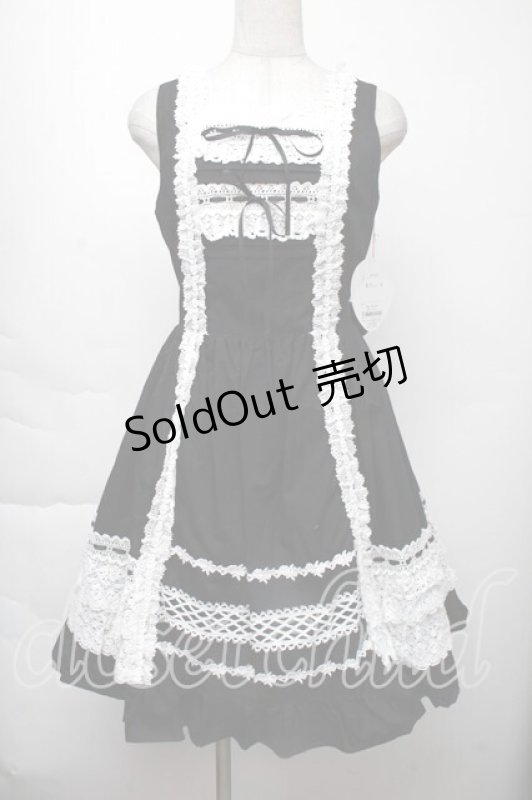 画像1: BABY,THE STARS SHINE BRIGHT / レースフリルジャンパースカート  黒 S-25-11-28-1053-BA-OP-AS-ZS (1)